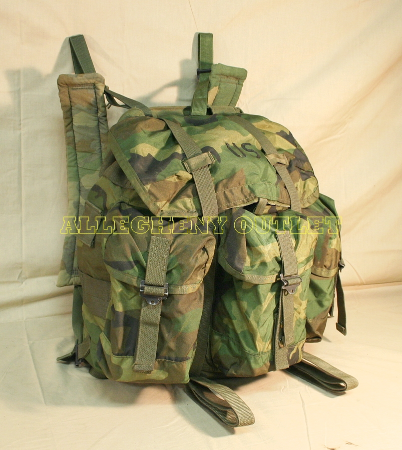 US Military Issue WOODLAND CAMO ALICE FIELD COMBAT PACK Backpack w