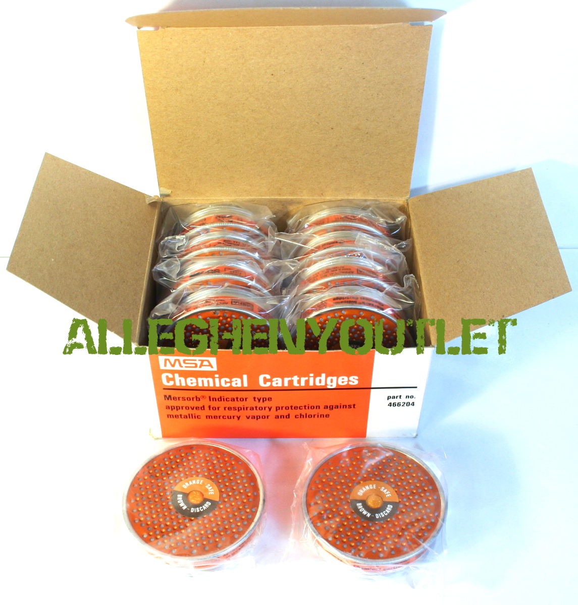 LOT of 10 NEW MSA 466204 RESPIRATOR CHEMICAL CARTRIDGES REPLACEMENT