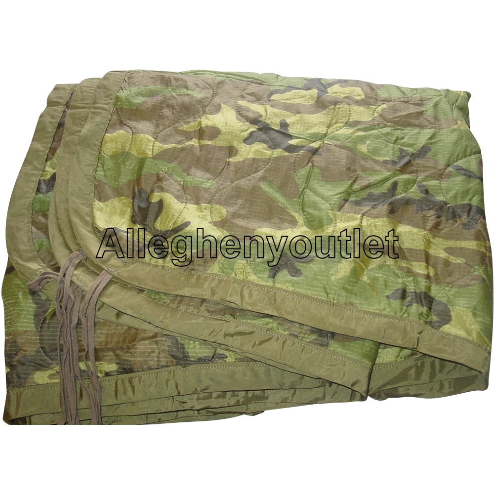 US Military Army Wet Weather WOODLAND CAMO PONCHO LINER Woobie Made in