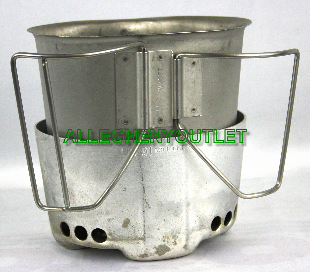 USGI Military Aluminum Canteen Cup STOVE STAND HEATER w/ Bottom MINT