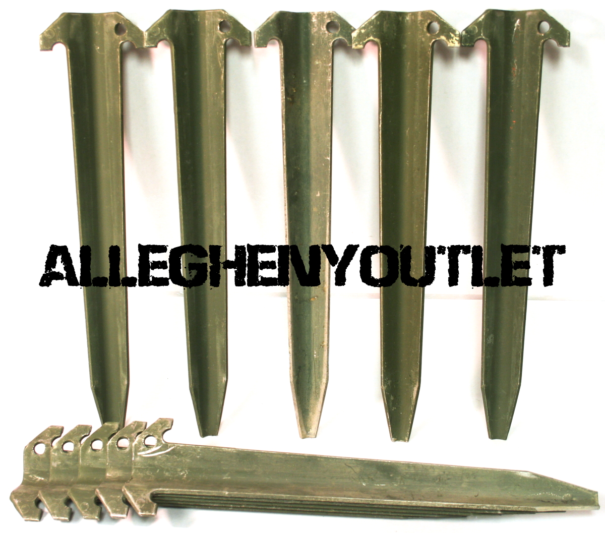 USGI Military QTY (10) TENT STAKES Army Green High Grade ALUMINUM 12