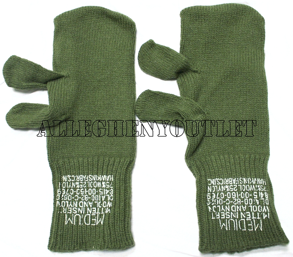USGI Military Army Wool M65 Trigger Finger Mitten INSERTS Medium OD